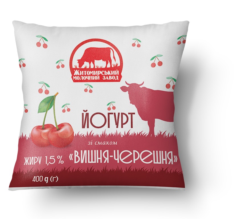 Йогурт ЖМЗ зі смаком Вишня-Черешня, 1,5%, 400 г